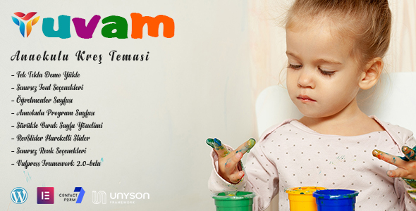 Yuvam - WordPress Responsive Ana okulu Kreş Teması